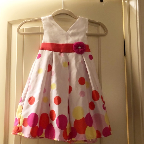 Girls’ White Polka Dot Dress - Picture 1 of 1